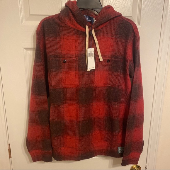 Ralph Lauren Polo Country Red Plaid Pullover Hoodie Size S *NWT*